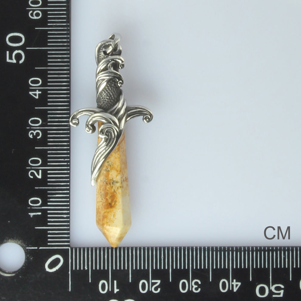 PSS1100 STAINLESS STEEL PENDANT WITH NATURAL STONE