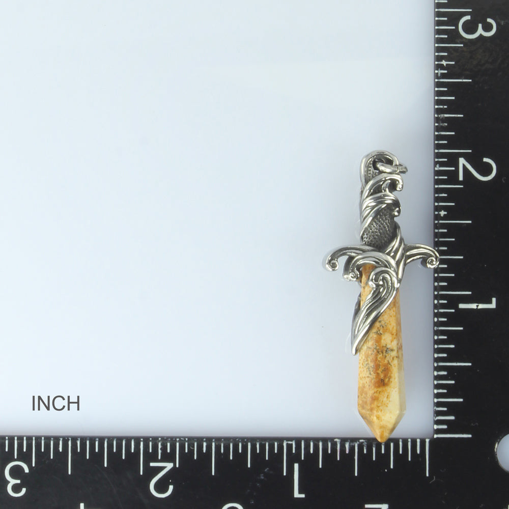 PSS1100 STAINLESS STEEL PENDANT WITH NATURAL STONE