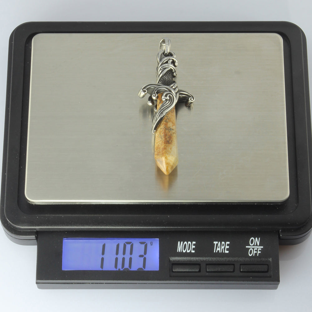 PSS1100 STAINLESS STEEL PENDANT WITH NATURAL STONE