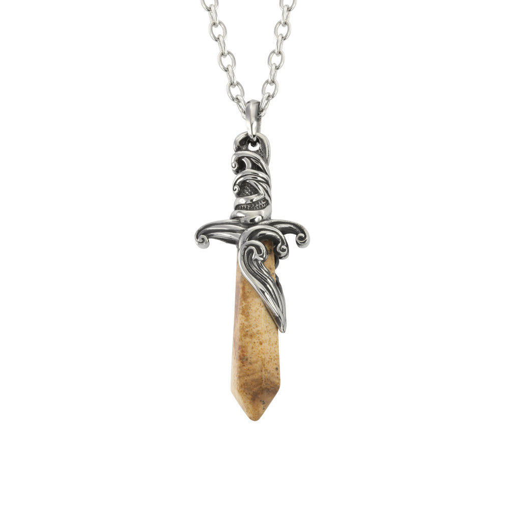 PSS1100 STAINLESS STEEL PENDANT WITH NATURAL STONE