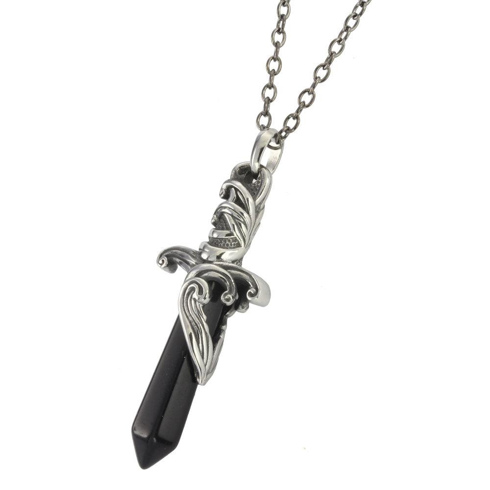 PSS1100 STAINLESS STEEL PENDANT WITH NATURAL STONE