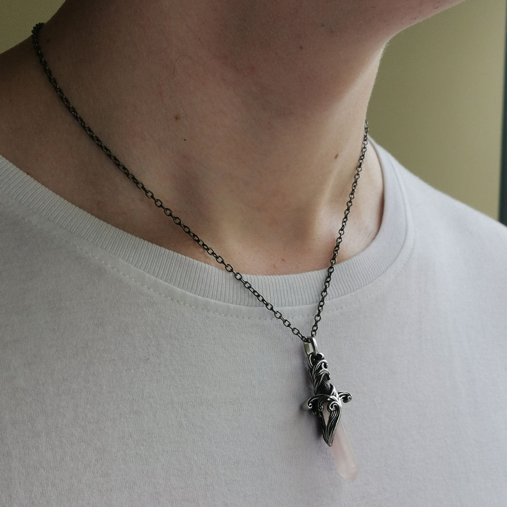 PSS1100 STAINLESS STEEL PENDANT WITH NATURAL STONE