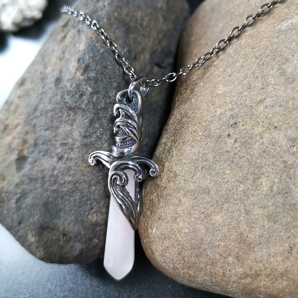 PSS1100 STAINLESS STEEL PENDANT WITH NATURAL STONE
