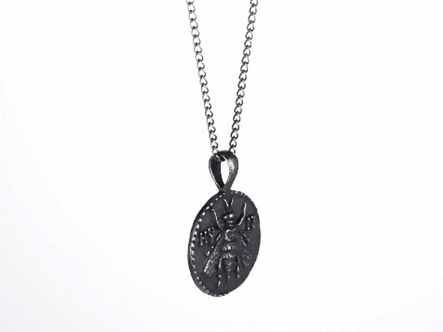 PSS1129 STAINLESS STEEL PENDANT WITH 925 BLACK AAB CO..
