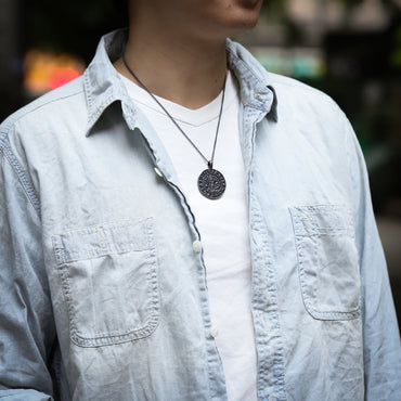 PSS1131 STAINLESS STEEL PENDANT WITH 925 BLACK AAB CO..