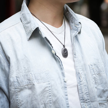 PSS1132 STAINLESS STEEL PENDANT WITH 925 BLACK AAB CO..