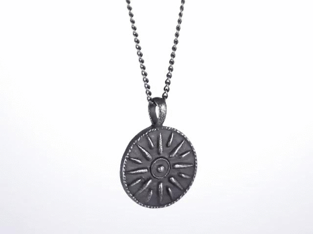PSS1133 STAINLESS STEEL PENDANT WITH 925 BLACK AAB CO..