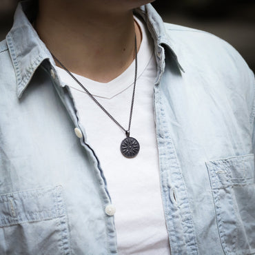 PSS1133 STAINLESS STEEL PENDANT WITH 925 BLACK AAB CO..