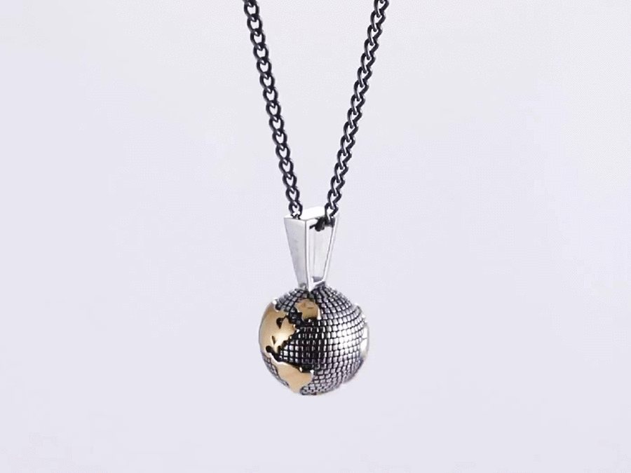 PSS1165 STAINLESS STEEL EARTH PENDANT