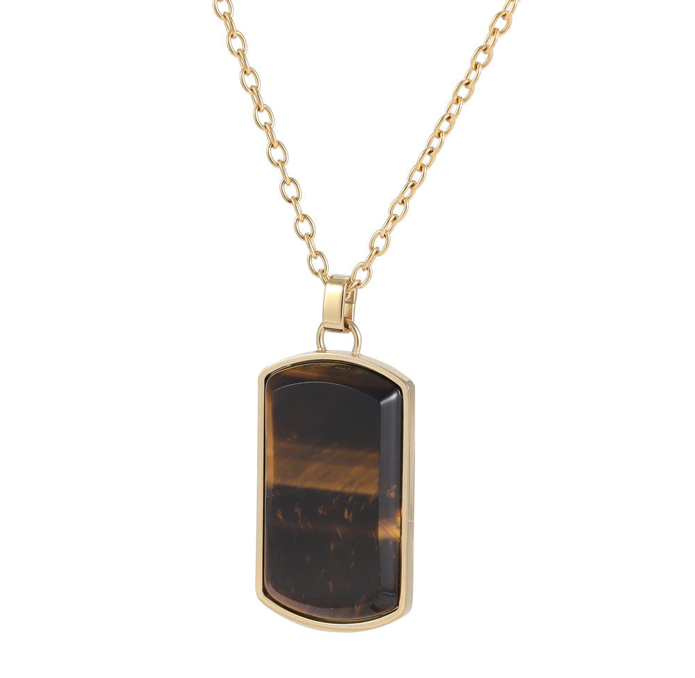 Men's Black Onyx Dog Tag Shape Bullet Necklace – SureShot Jewelry