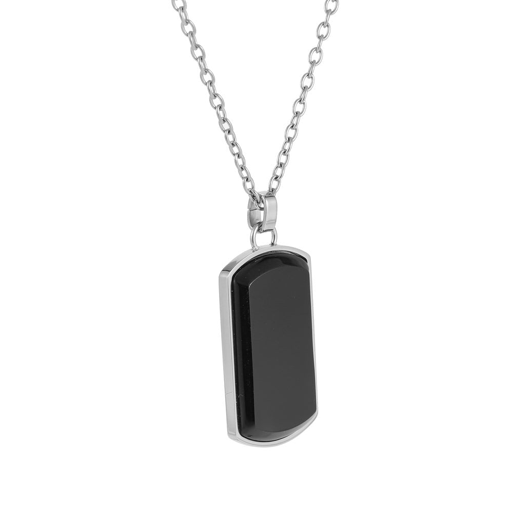 PSS1168 STAINLESS STEEL DOG TAG WITH NATURAL STONE AAB CO..