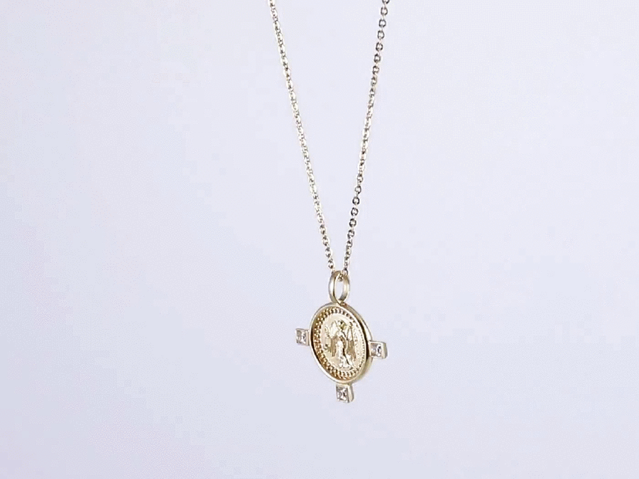PSS1188 STAINLESS STEEL PENDANT WITH ANGEL & CZ AAB CO..