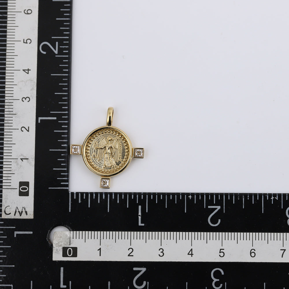 PSS1188 STAINLESS STEEL PENDANT WITH ANGEL & CZ AAB CO..