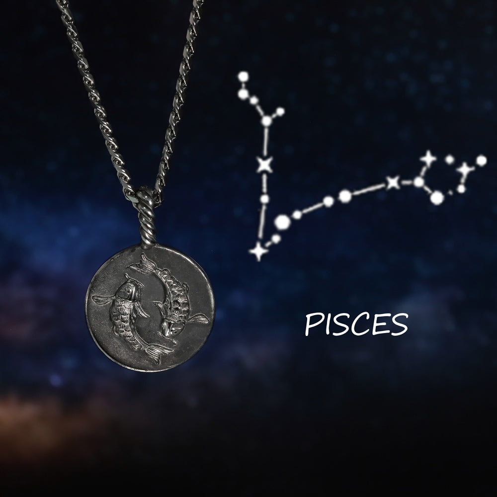 PSS1194 Stainless Steel Zodiac Pendant -- Pisces