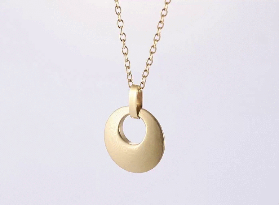 PSS1217 DAMASCUS STEEL PENDANT IN ROUND SHAPE