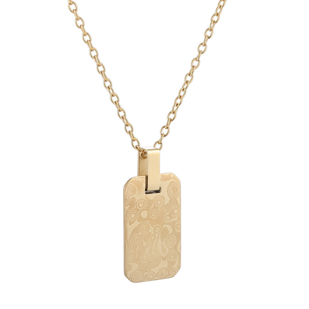 PSS1218 DAMASCUS STEEL PENDANT IN RECTANGLE SHAPE