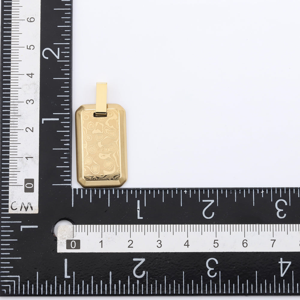 PSS1218 DAMASCUS STEEL PENDANT IN RECTANGLE SHAPE