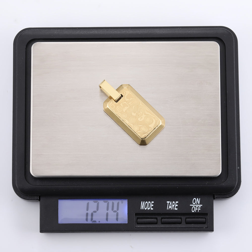 PSS1218 DAMASCUS STEEL PENDANT IN RECTANGLE SHAPE