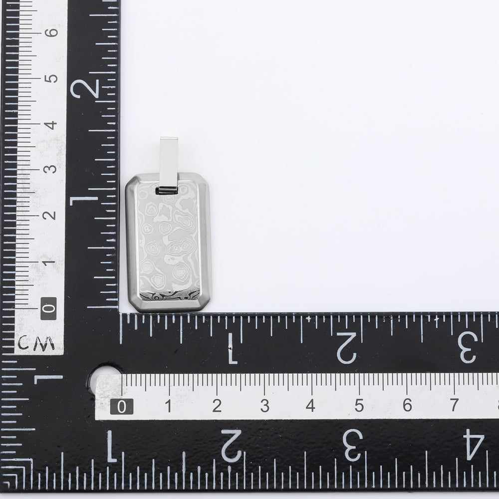 PSS1218 DAMASCUS STEEL PENDANT IN RECTANGLE SHAPE