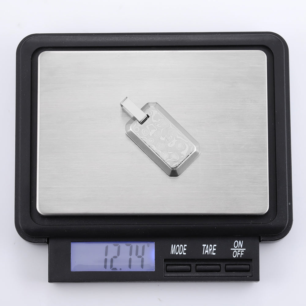PSS1218 DAMASCUS STEEL PENDANT IN RECTANGLE SHAPE