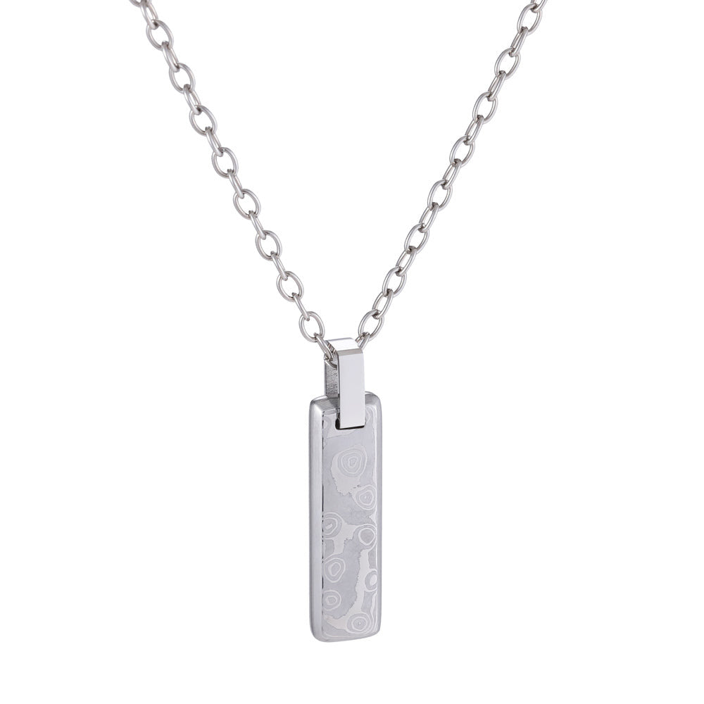 PSS1219 DAMASCUS STEEL PENDANT WITH CZ AAB CO..