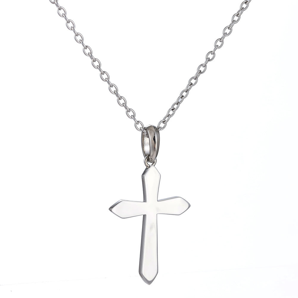 PSS1225 STAINLESS STEEL CROSS PENDANT WITH CASTING STONE AAB CO..