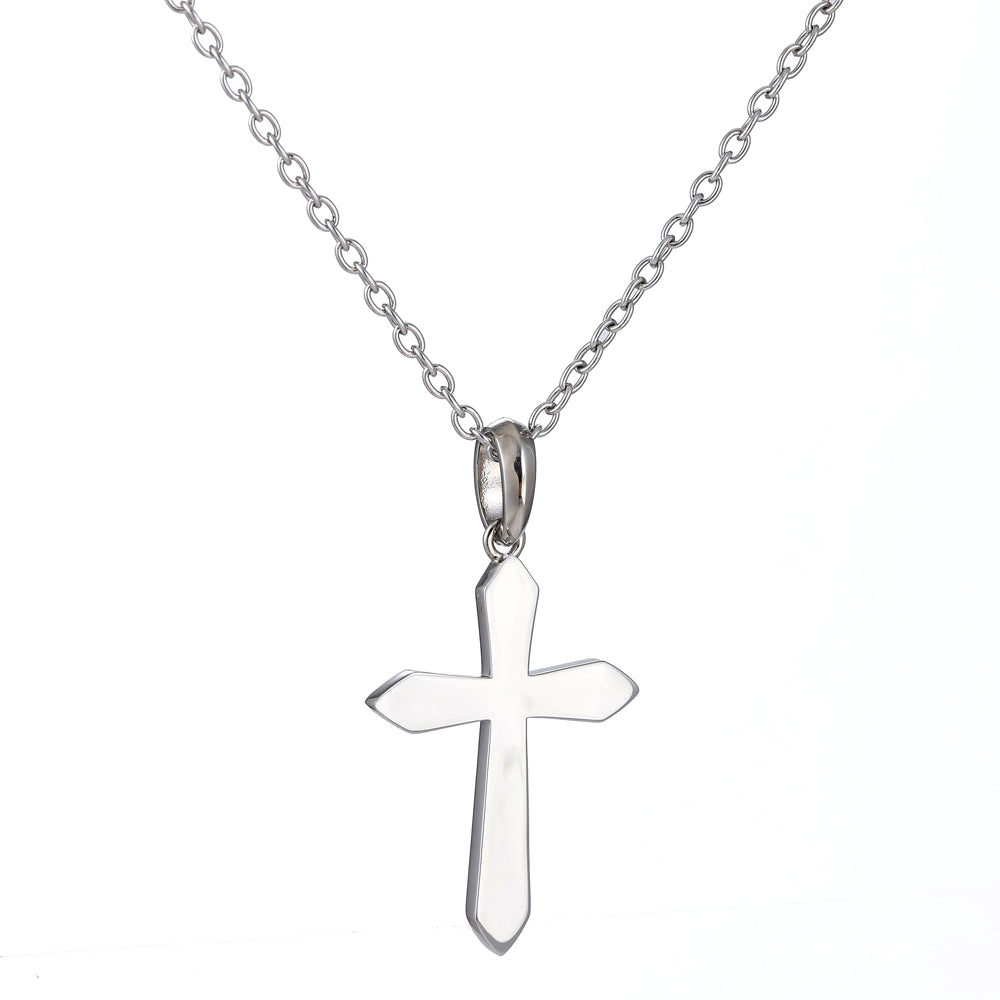 PSS1225 STAINLESS STEEL CROSS PENDANT WITH CASTING STONE