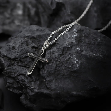 PSS1225 STAINLESS STEEL CROSS PENDANT WITH CASTING STONE AAB CO..