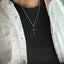 PSS1225 STAINLESS STEEL CROSS PENDANT WITH CASTING STONE AAB CO..