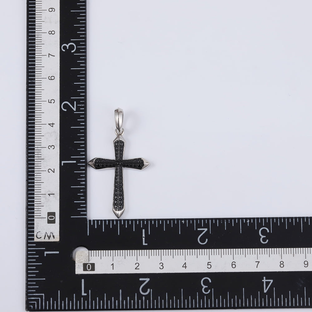 PSS1225 STAINLESS STEEL CROSS PENDANT WITH CASTING STONE AAB CO..