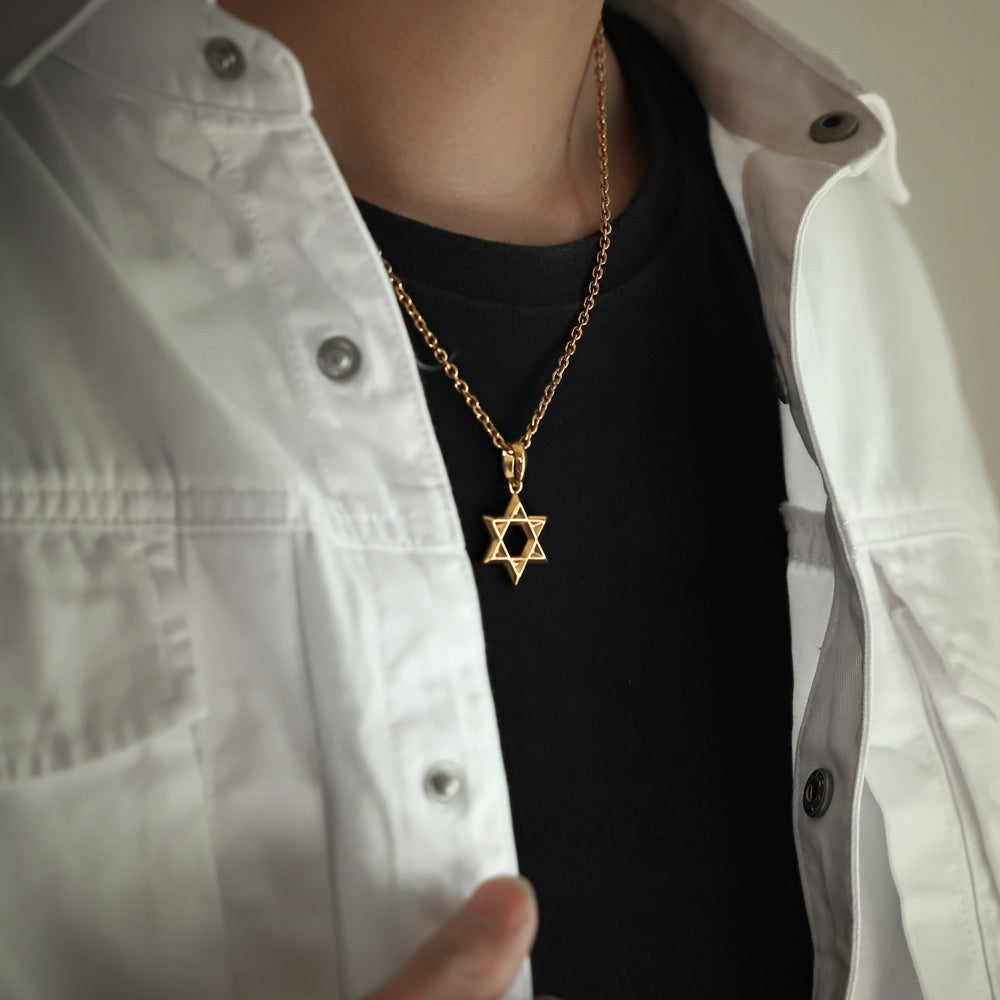 PSS1228 STAINLESS STEEL STAR OF DAVID PENDANT AAB CO..