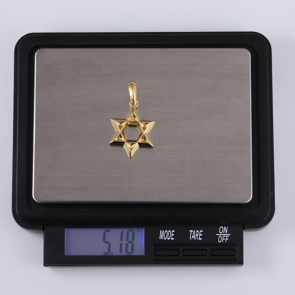 PSS1228 STAINLESS STEEL STAR OF DAVID PENDANT AAB CO..