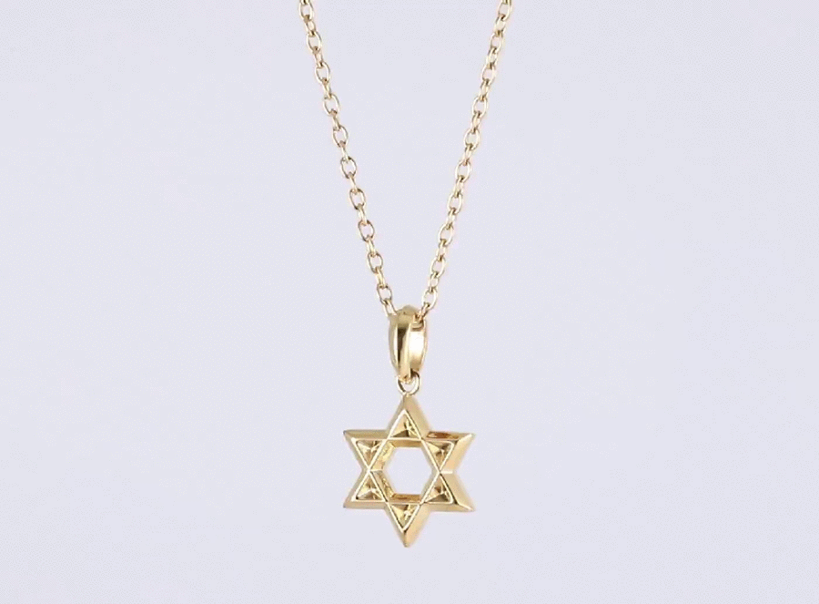 PSS1228 STAINLESS STEEL STAR OF DAVID PENDANT AAB CO..