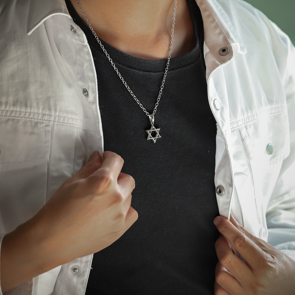 PSS1228 STAINLESS STEEL STAR OF DAVID PENDANT AAB CO..