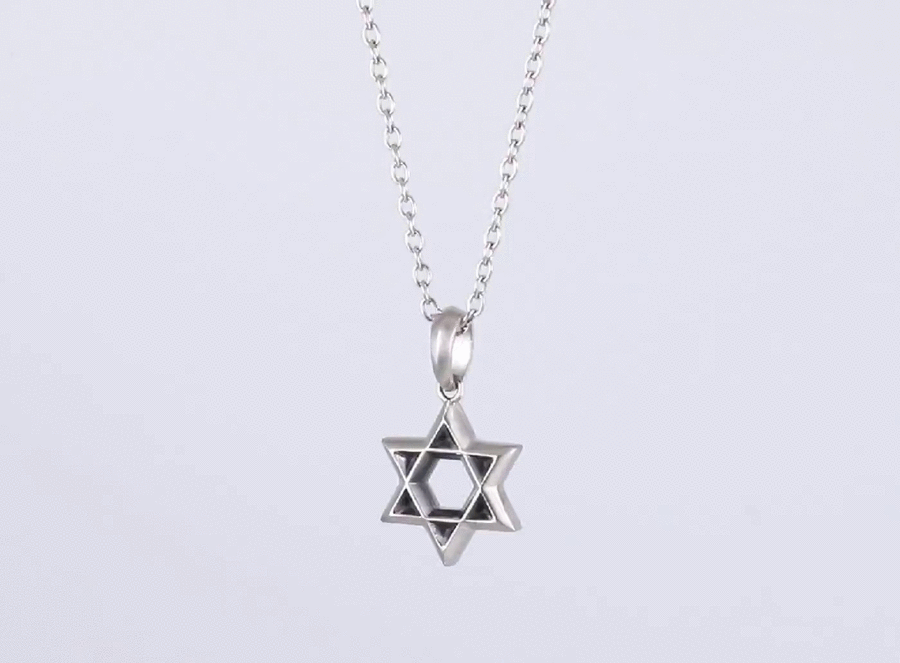 PSS1228 STAINLESS STEEL STAR OF DAVID PENDANT AAB CO..
