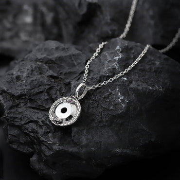 PSS1229 STAINLESS STEEL ROUND PENDANT WITH SNAKE AAB CO..