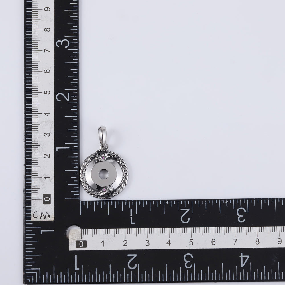 PSS1229 STAINLESS STEEL ROUND PENDANT WITH SNAKE AAB CO..