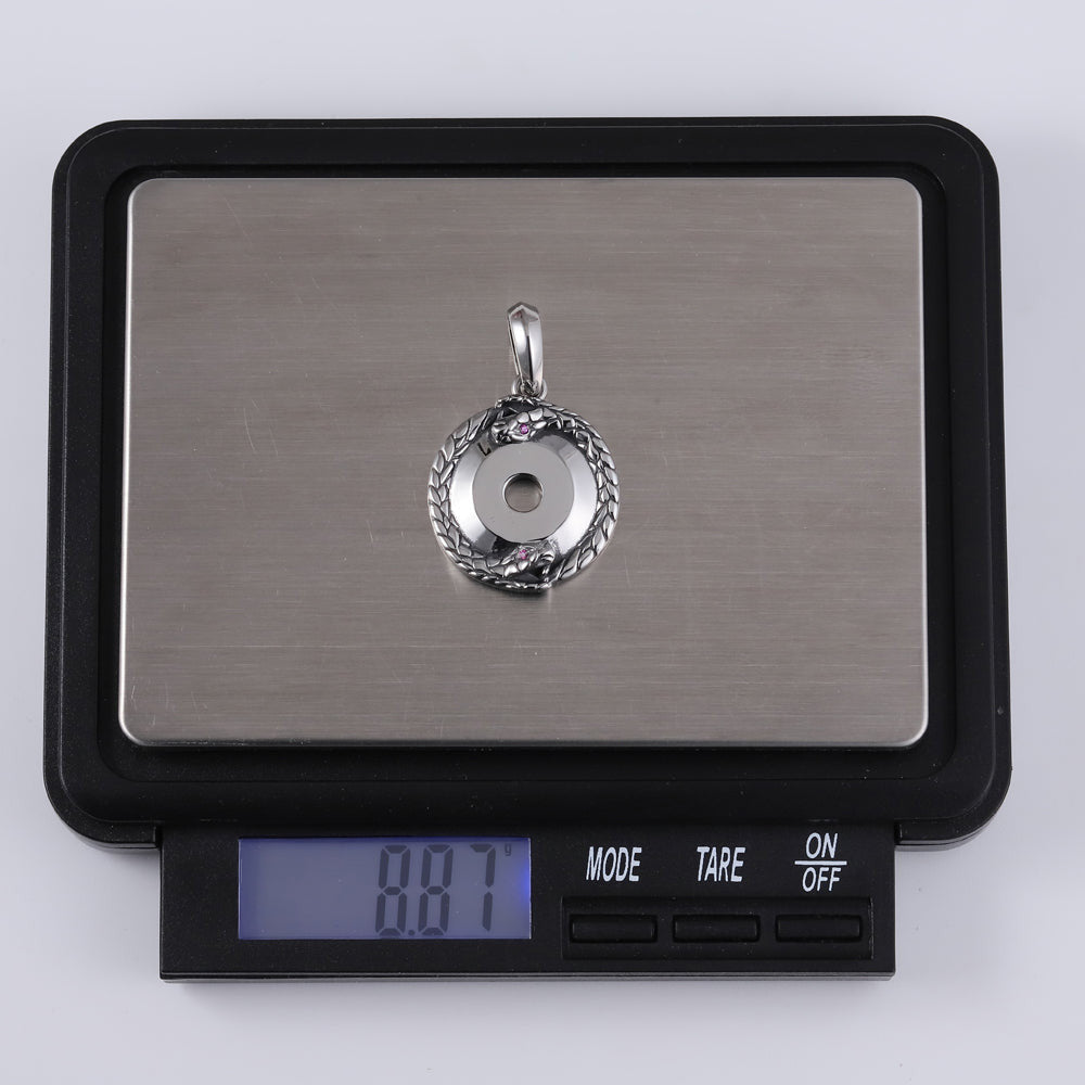PSS1229 STAINLESS STEEL ROUND PENDANT WITH SNAKE AAB CO..