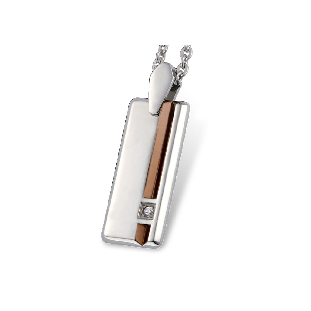 PSS164  STAINLESS STEEL PENDANT PVD CZ