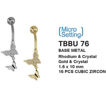 belly bars, body jewelry, butterfly