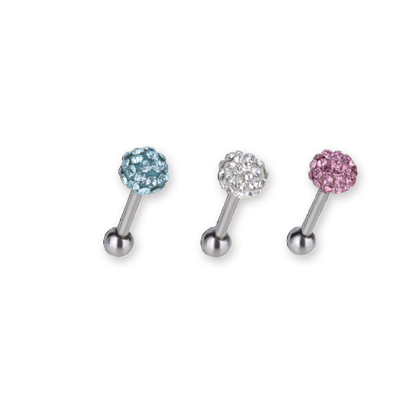 BRTH03 BARBELL WITH JEWELED BALL AAB CO..
