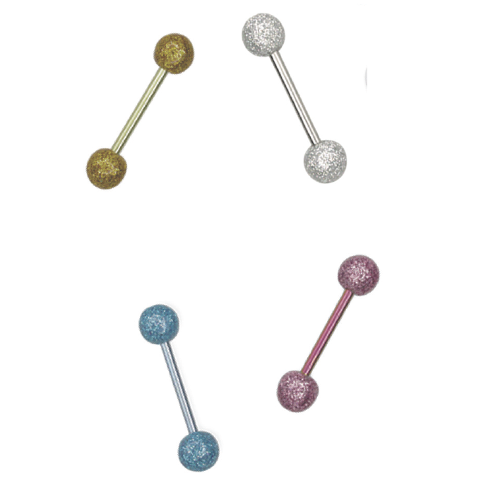 AZRB BARBELL W/ U.V BALL W/ ZIRCON AAB CO..