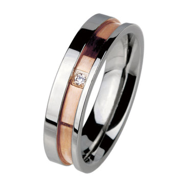 RSCL26  STAINLESS STEEL RING PVD CZ AAB CO..