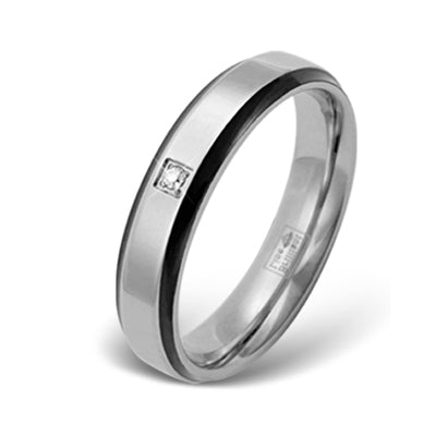 RSDM28  STAINLESS STEEL RING WITH DIAMOND AAB CO..