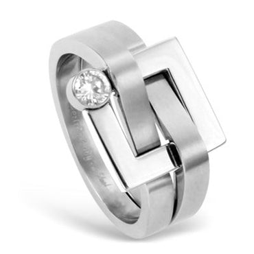 RSLD32  STAINLESS STEEL RING CZ AAB CO..