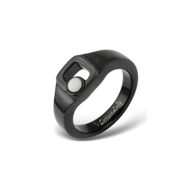 RSLD39  STAINLESS STEEL RING ONYX PVD AAB CO..