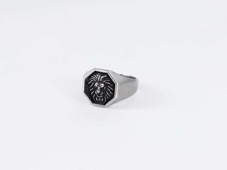 RSS1016 STAINLESS STEEL RING WITH LION AAB CO..