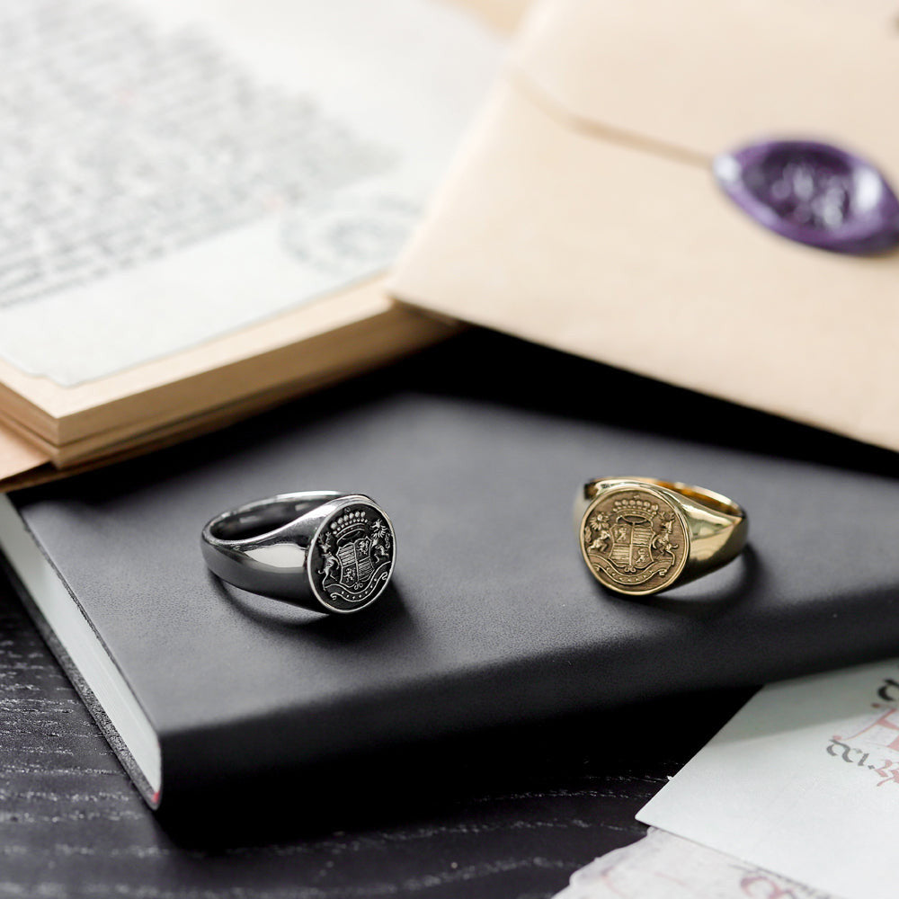 RSS1034 STAINLESS STEEL ROUND SIGNET RING AAB CO..