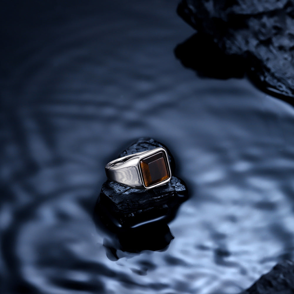RSS1036 STAINLESS STEEL RING WITH NATURAL STONE AAB CO..