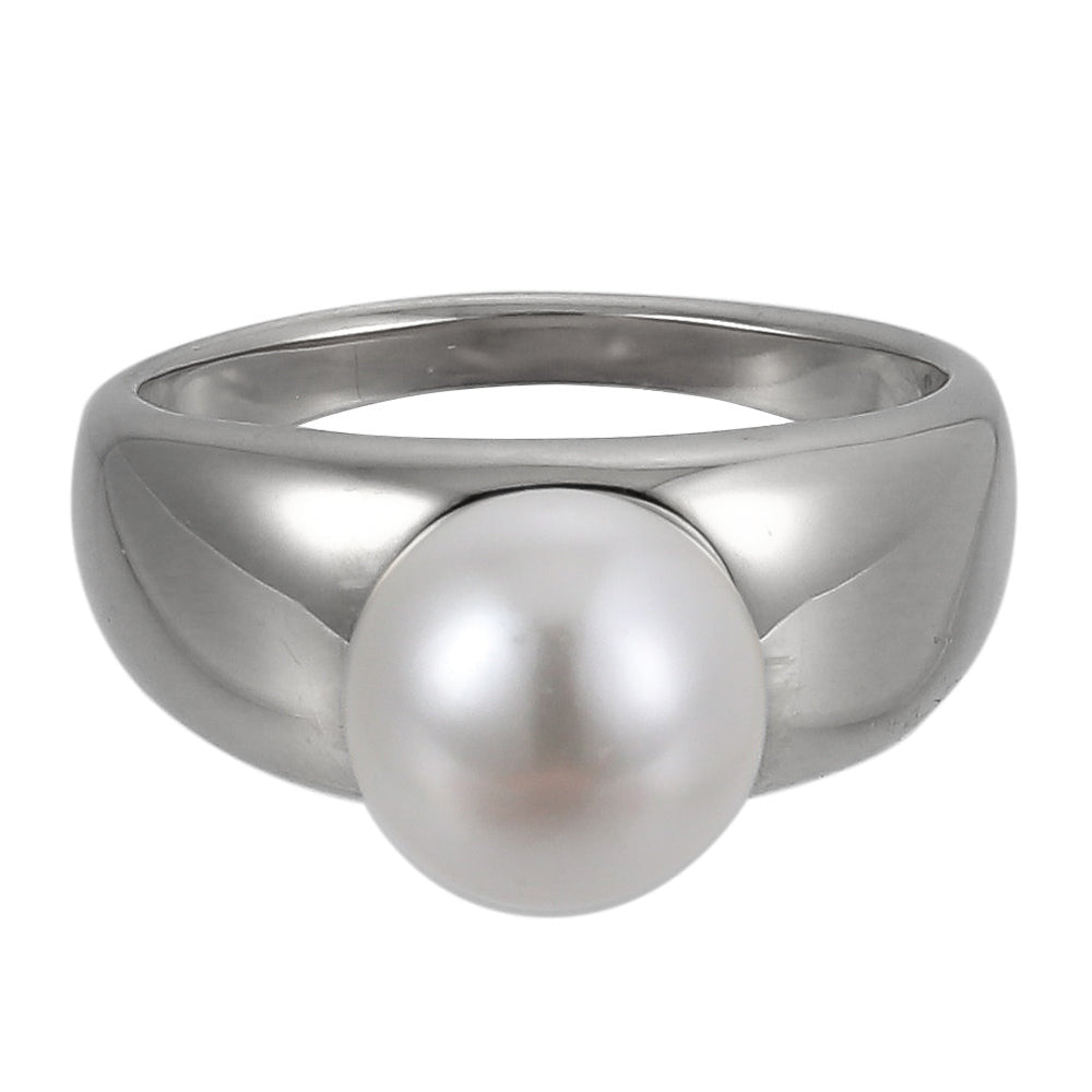 RSS1066 STAINLESS STEEL RING WITH SHELL PEARL AAB CO..